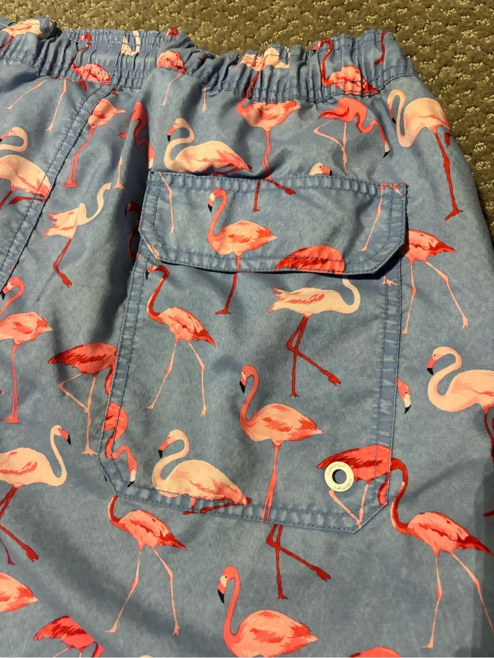 Men's Blue Flamingo-Print Swim Trunks by Vineyard Vines